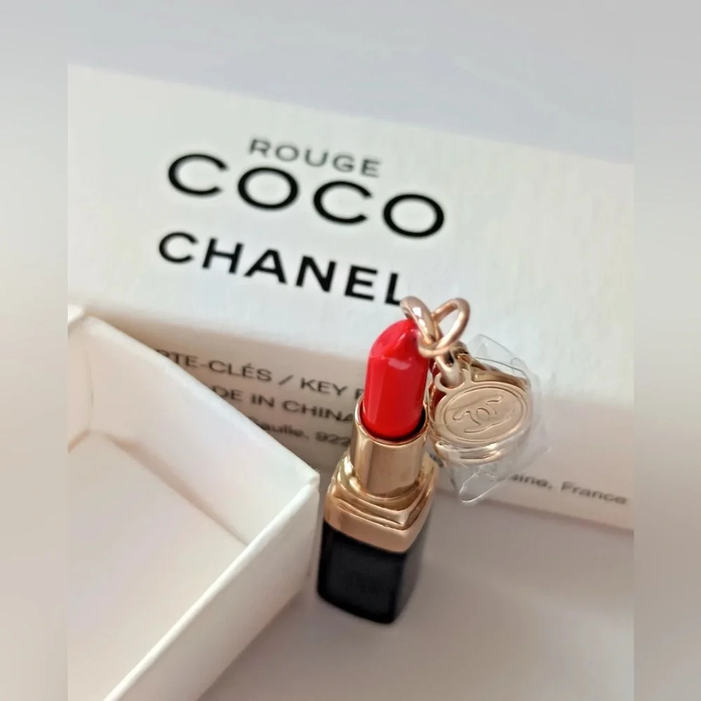 Chanel Rouge Coco Lipstick Keychain Charm in Red - Picture 2 of 5